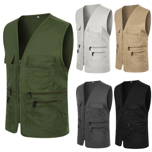 men's vests men clothing 2021 women mens fisherman multi pockets vest fishing travelling waistcoat hiking gilet coat, Black;white
men's vests men clothing 2021 women mens fisherman multi pockets vest fishing travelling waistcoat hiking gilet coat, Black;white