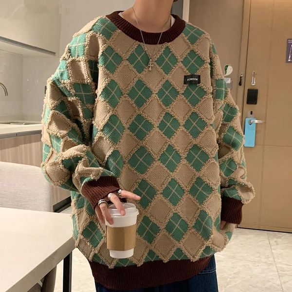 men's sweaters men hip hop streetwear retro knitted pullover geometry casual knit warm harajuku sweater, White;black
men's sweaters men hip hop streetwear retro knitted pullover geometry casual knit warm harajuku sweater, White;black