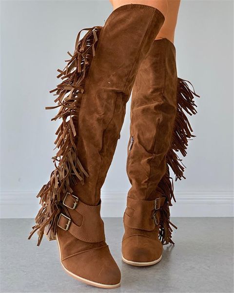 boots woman's design dropship shoes vintage western fringe knee high buckles chunky heels autumn winter zr1f, Black
boots woman's design dropship shoes vintage western fringe knee high buckles chunky heels autumn winter zr1f, Black