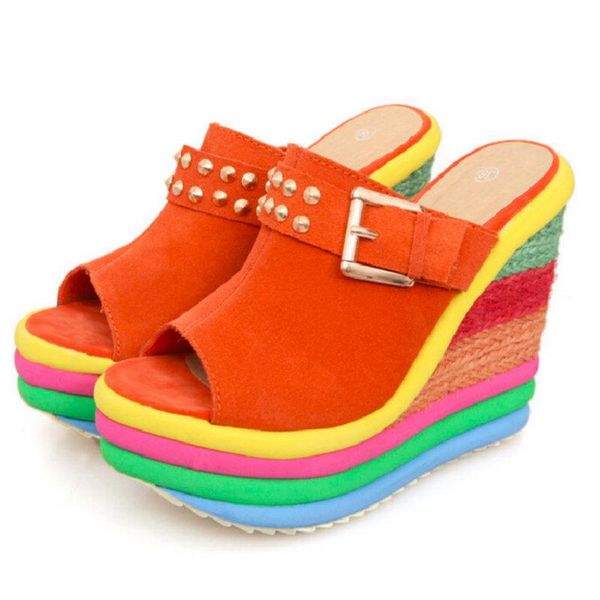 slippers quality cowhide leather outdoor platform fashion rivet shoes beautiful colorful women's beach wedge, Black
slippers quality cowhide leather outdoor platform fashion rivet shoes beautiful colorful women's beach wedge, Black