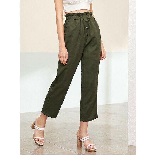 fashion women ladies high waist button elastic crop pants belt harem trousers casual pleated solid straight wide leg women's & capris, Black;white
fashion women ladies high waist button elastic crop pants belt harem trousers casual pleated solid straight wide leg women's & capris, Black;white