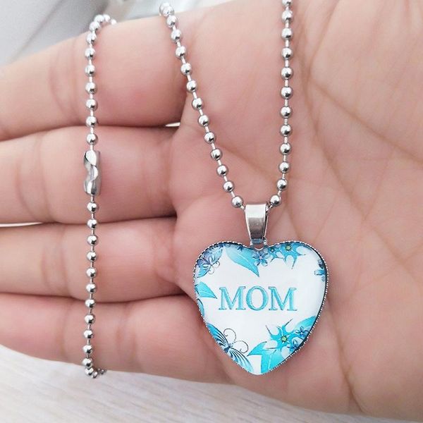 pendant necklaces ladies romantic heart shape necklace mother's day letter flower jewelery gifts for women, Silver
pendant necklaces ladies romantic heart shape necklace mother's day letter flower jewelery gifts for women, Silver