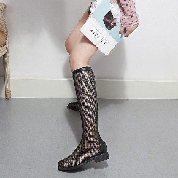boots summer 2021 women's hollow out lace-up long tube-shaped mesh sandals middle heel rome high barrel cool girl, Black
boots summer 2021 women's hollow out lace-up long tube-shaped mesh sandals middle heel rome high barrel cool girl, Black