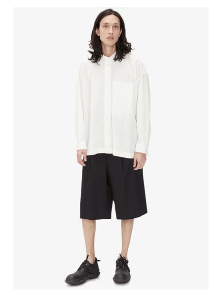 men's casual shirts fashion stand collar loose white shirt off the shoulders of a small number designers large, White;black
men's casual shirts fashion stand collar loose white shirt off the shoulders of a small number designers large, White;black