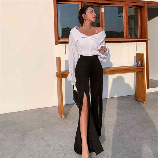 women pants womens spring high waist slit straight casual trousers 27522 pantalones de mujer, Black;white
women pants womens spring high waist slit straight casual trousers 27522 pantalones de mujer, Black;white
