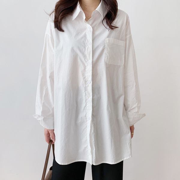 women's blouses & shirts basic blouse casual long sleeve loose and blusas roupa feminina solid u1fy, White
women's blouses & shirts basic blouse casual long sleeve loose and blusas roupa feminina solid u1fy, White