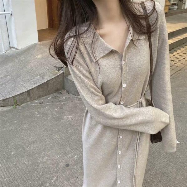 casual dresses autumn winter women solid color dress female knitted midi length ladies long sleeve loose sweater vestidos 4xl a86, Black;gray
casual dresses autumn winter women solid color dress female knitted midi length ladies long sleeve loose sweater vestidos 4xl a86, Black;gray