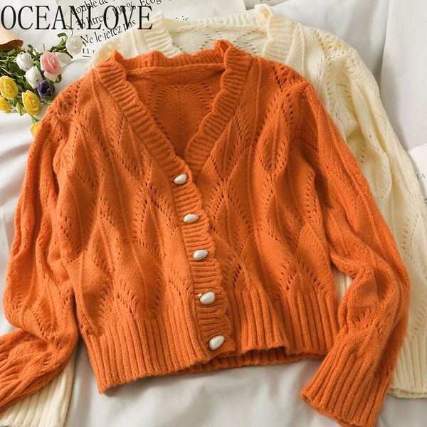women's knits & tees oceanlove autumn thin chaquetas mujer vintage hollow out solid 2021 cardigans ins korean fashion sweet wave cut wo, White
women's knits & tees oceanlove autumn thin chaquetas mujer vintage hollow out solid 2021 cardigans ins korean fashion sweet wave cut wo, White