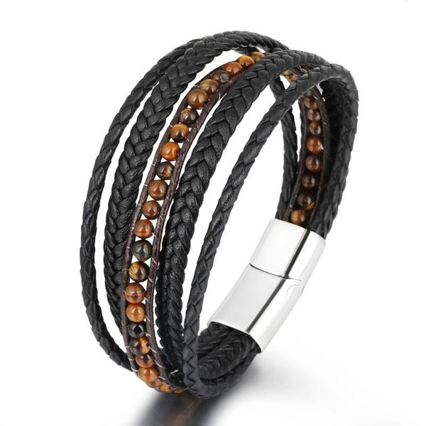 charm bracelets european and american hand woven leather stainless steel natural stone bracelet titanium for men, Golden;silver
charm bracelets european and american hand woven leather stainless steel natural stone bracelet titanium for men, Golden;silver