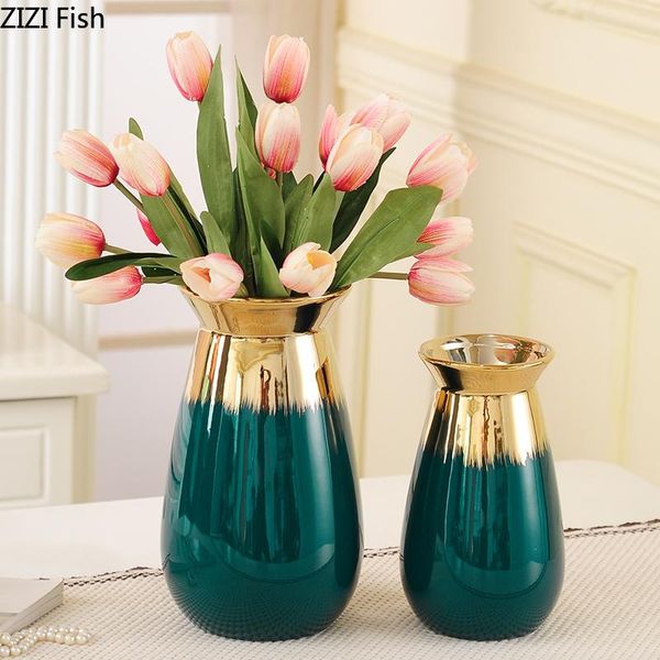 vases european gold blue gradient vase living room table floral decoration pattern craft luxury flower home
vases european gold blue gradient vase living room table floral decoration pattern craft luxury flower home