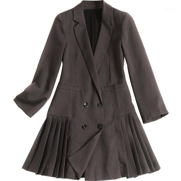 women's suits & blazers autumn winter suit blazer women 2021 casual double breasted office lady long jackets elegant pleated dark grey, White;black
women's suits & blazers autumn winter suit blazer women 2021 casual double breasted office lady long jackets elegant pleated dark grey, White;black