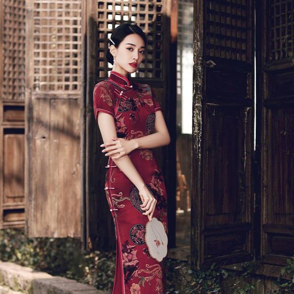 summer long red printed cheongsam dress retro slim good quality bodycon dresses clothing wedding vestido ethnic
summer long red printed cheongsam dress retro slim good quality bodycon dresses clothing wedding vestido ethnic