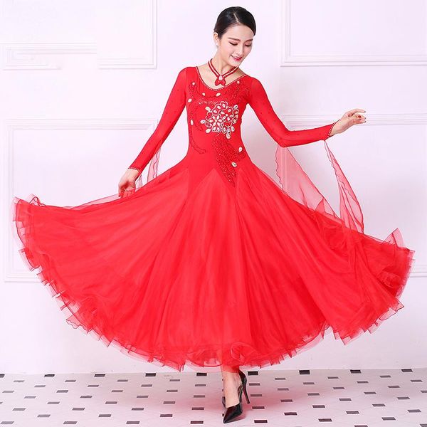 ballroom standard dresses red 2021 custom made long sleeve waltz tango competition dance dress stage wear, Black;red
ballroom standard dresses red 2021 custom made long sleeve waltz tango competition dance dress stage wear, Black;red