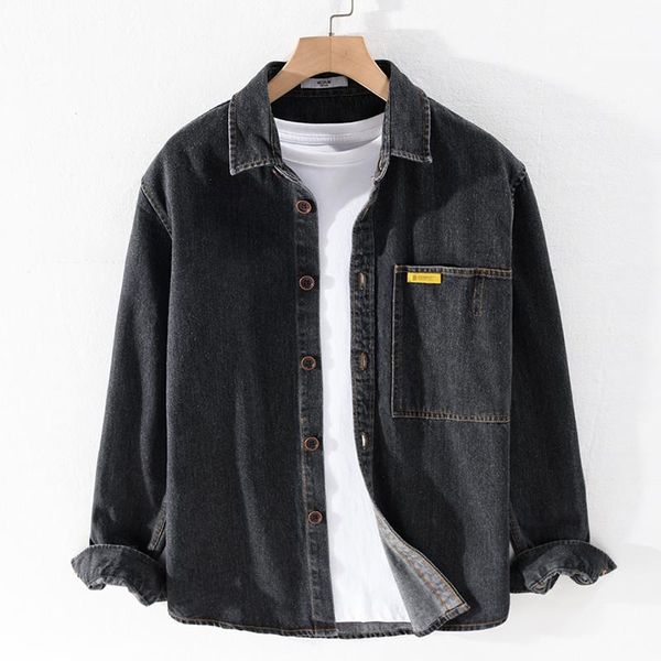 men's casual shirts 100% cotton denim brand shirt men fashion spring and autumn for mens comfortable overhemd camisa, White;black
men's casual shirts 100% cotton denim brand shirt men fashion spring and autumn for mens comfortable overhemd camisa, White;black