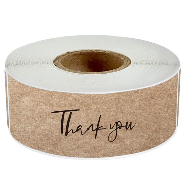 120pcs roll thank you paper adhesive stickers candy bag gift box packaging wedding baking label decor