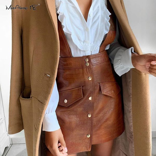 mnealways18 single-breasted pinafore faux leather strap skirts womens high waist mini brown skirt vintage suspender skirt 2021, Black
mnealways18 single-breasted pinafore faux leather strap skirts womens high waist mini brown skirt vintage suspender skirt 2021, Black