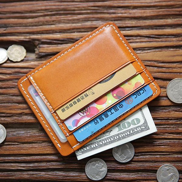 card holders 100% genuine leather holder for men women vintage handmade short small mini slim front pocket wallet id case purse, Brown;gray
card holders 100% genuine leather holder for men women vintage handmade short small mini slim front pocket wallet id case purse, Brown;gray