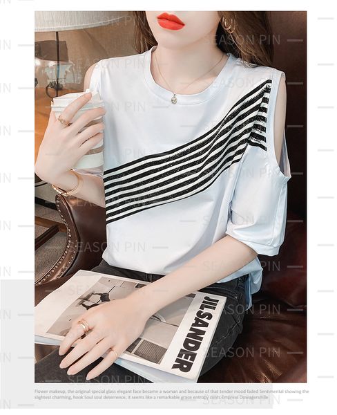women's tees korean style loose new short-sleeved strapless sequins all-match casual t-shirt7883, White
women's tees korean style loose new short-sleeved strapless sequins all-match casual t-shirt7883, White