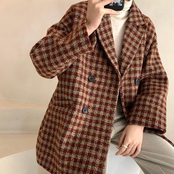women's wool & blends 2021 winter turn-collar coats women fashion casual pocket overcoats ladies warm vintage y307, Black
women's wool & blends 2021 winter turn-collar coats women fashion casual pocket overcoats ladies warm vintage y307, Black
