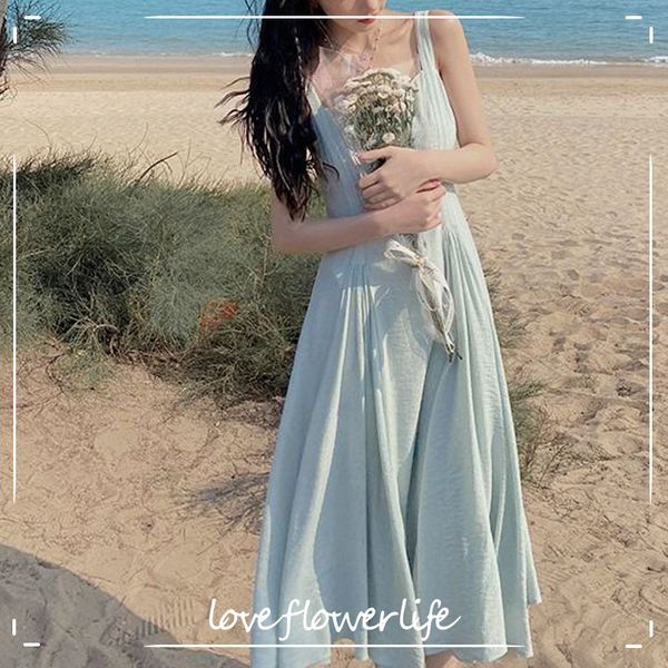 square collar beach strap dress women sleeveless elegant casual dress bandage design dress korean summer chic 210521, Black;gray
square collar beach strap dress women sleeveless elegant casual dress bandage design dress korean summer chic 210521, Black;gray