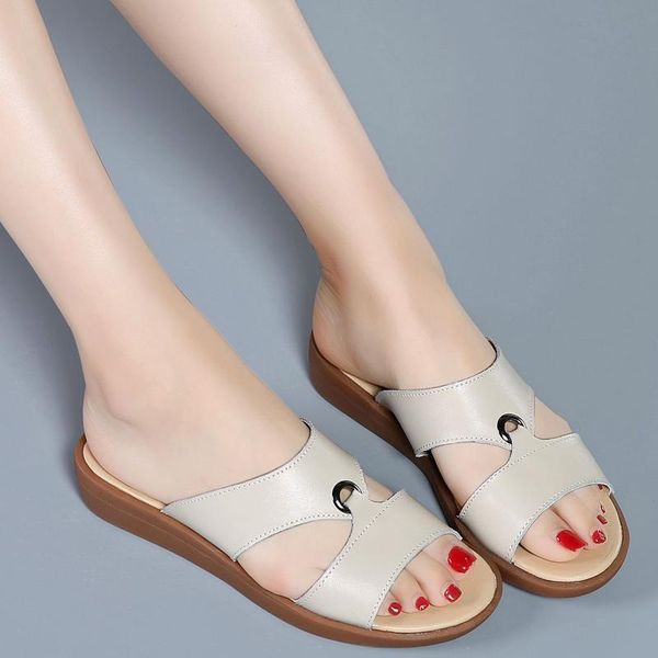 slippers oukahui summer open toe women's sandals shoes genuine leather elegant flat low heel flip flop women slides 42, Black
slippers oukahui summer open toe women's sandals shoes genuine leather elegant flat low heel flip flop women slides 42, Black