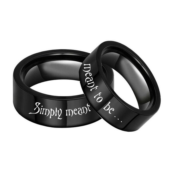8/6mm band simply meant to be black rings stainless steel jack and sally gifts size 6-13, Silver
8/6mm band simply meant to be black rings stainless steel jack and sally gifts size 6-13, Silver