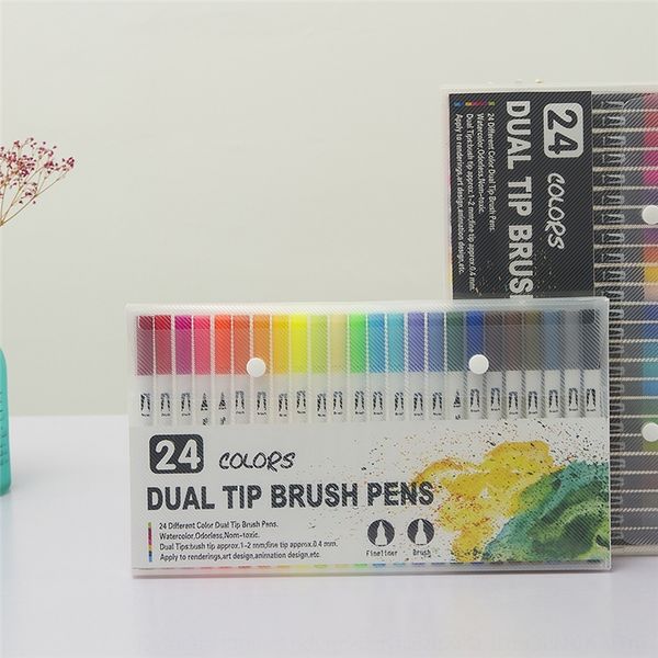mnn6 double head washable water color marking painting pens soft head 24 color marking pen, Black;red
mnn6 double head washable water color marking painting pens soft head 24 color marking pen, Black;red