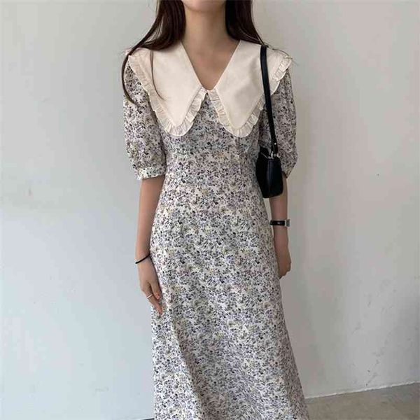 women summer elegant floral dress korea fashion peter pan collar a-line casual sashes sundress 210519, Black;gray
women summer elegant floral dress korea fashion peter pan collar a-line casual sashes sundress 210519, Black;gray