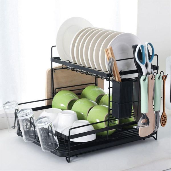 kitchen storage & organization 2/3 tier dish drying rack holder with drainboard plate cup spoon drainer shelf counterutensil organizer
kitchen storage & organization 2/3 tier dish drying rack holder with drainboard plate cup spoon drainer shelf counterutensil organizer