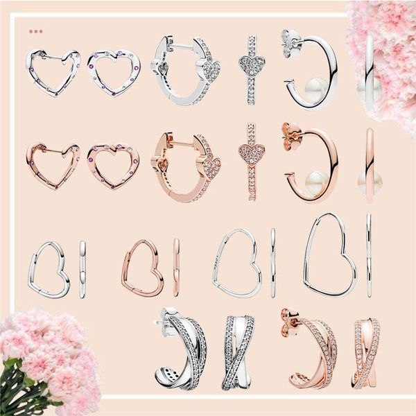 hoop & huggie pearl love heart piercing earrings for women 925 sterling silver rose gold fine jewelry crystals zircon stone 2021 trend, Golden;silver 
hoop & huggie pearl love heart piercing earrings for women 925 sterling silver rose gold fine jewelry crystals zircon stone 2021 trend, Golden;silver