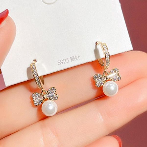 hoop & huggie korean fashion bowknot pearl pendant hook earrings for women temperament jewelry zirconia party ins gift, Golden;silver
hoop & huggie korean fashion bowknot pearl pendant hook earrings for women temperament jewelry zirconia party ins gift, Golden;silver