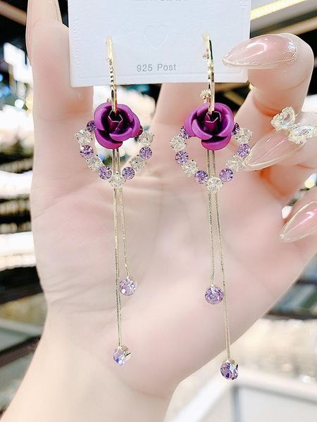 dangle & chandelier 2021 trend elegant purple flowers long tassel women's earrings vintage hanging teen women jewelry, Silver
dangle & chandelier 2021 trend elegant purple flowers long tassel women's earrings vintage hanging teen women jewelry, Silver
