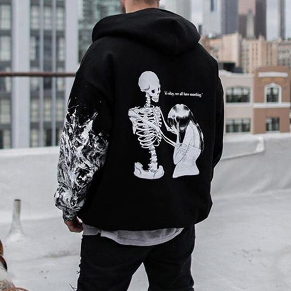 men's hoodies & sweatshirts autumn 2021 europe america solid color long sleeve fashion skull printing hipster design casual simplicity, Black
men's hoodies & sweatshirts autumn 2021 europe america solid color long sleeve fashion skull printing hipster design casual simplicity, Black