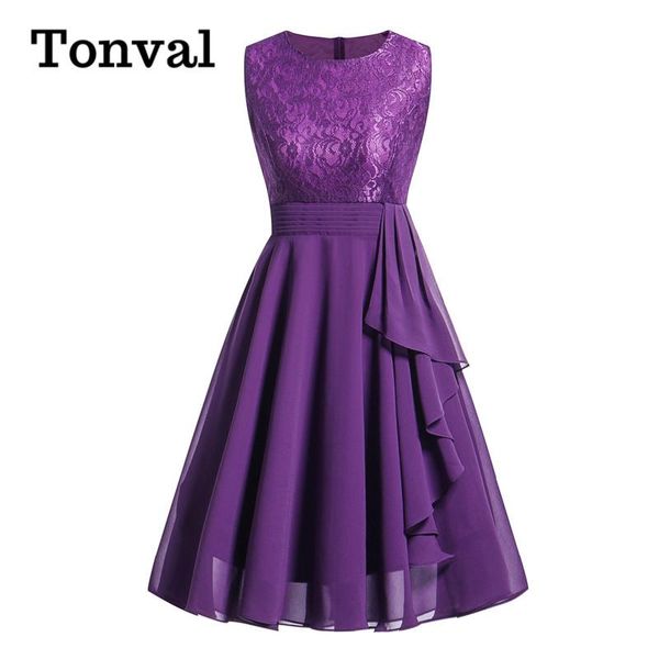 tonval lace and chiffon elegant peplum high waist purple swing dresses for women sleeveless party robe female a line dress casual, Black;gray
tonval lace and chiffon elegant peplum high waist purple swing dresses for women sleeveless party robe female a line dress casual, Black;gray