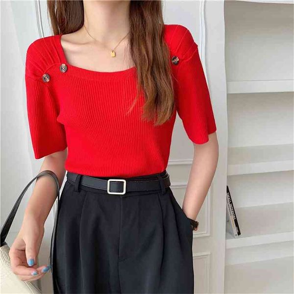 summer short sleeve cashmere sweater women's square collar knit bottoming shirt female pullover t women 210507, White
summer short sleeve cashmere sweater women's square collar knit bottoming shirt female pullover t women 210507, White