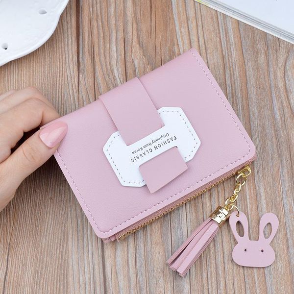 wallets 2021 ladies contrast color buckle short wallet clip mini coin purse tassel, Red;black
wallets 2021 ladies contrast color buckle short wallet clip mini coin purse tassel, Red;black