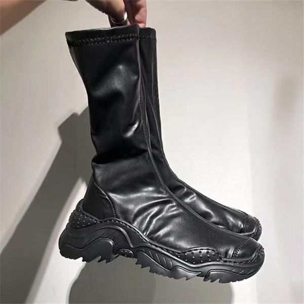 boots 2021 women mid-calf thick sole platform flat shoes woman female soft leather slim fit botas mujer motorcycle boot, Black
boots 2021 women mid-calf thick sole platform flat shoes woman female soft leather slim fit botas mujer motorcycle boot, Black