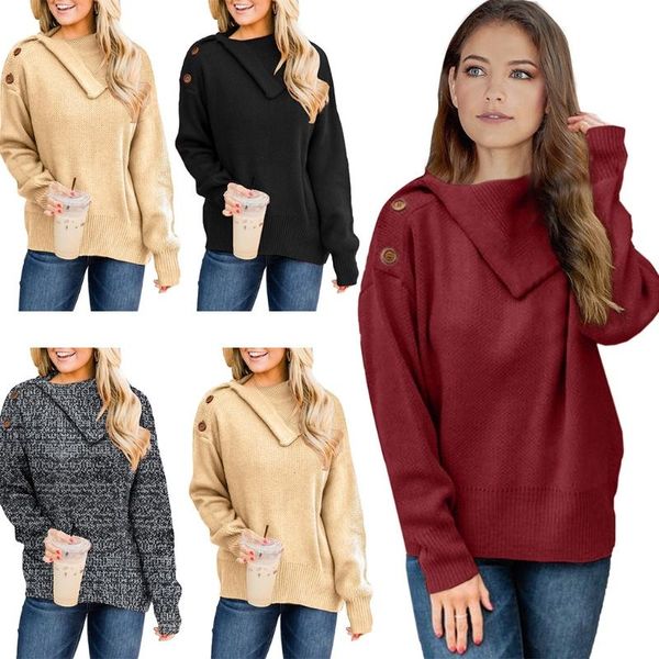 women's sweaters women long sleeve o-neck sweater buttons lapel collar knitted solid jumper 2xpd, White;black
women's sweaters women long sleeve o-neck sweater buttons lapel collar knitted solid jumper 2xpd, White;black