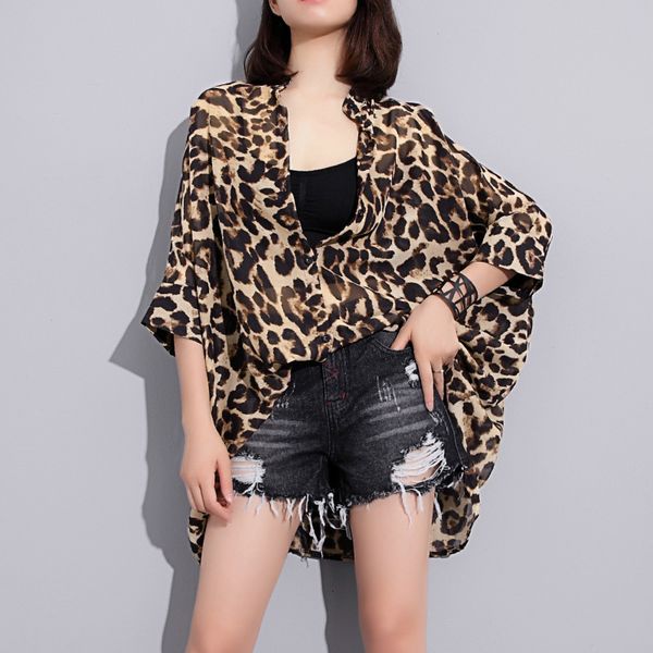 jacket leopard dot print plied with sleeveless long womenelegant blouse, Black;brown
jacket leopard dot print plied with sleeveless long womenelegant blouse, Black;brown