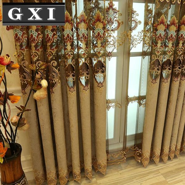 luxury chenille european style coffee curtain for living room bedroom embroidered tulle fabric semi-blackout drapes wp017-3 &
luxury chenille european style coffee curtain for living room bedroom embroidered tulle fabric semi-blackout drapes wp017-3 &