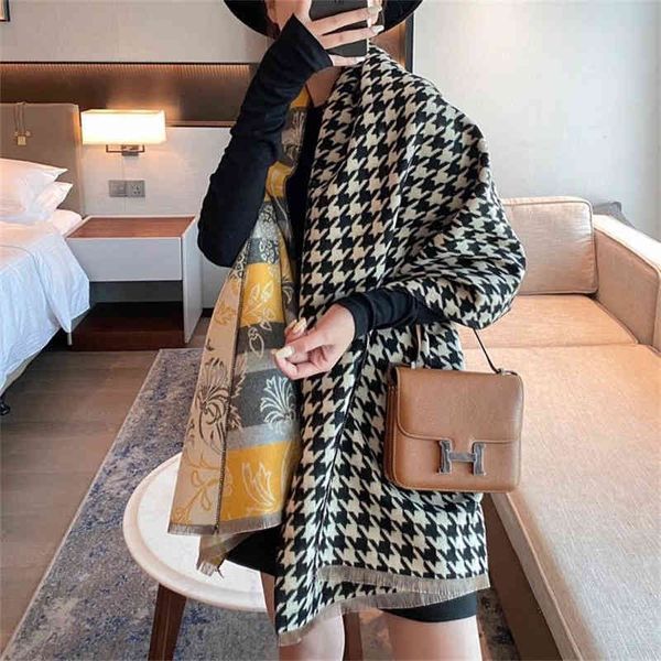 shawl thousand bird lattice flower scarf women's winter 2021 imitation cashmere thick spring and autumn wool bib, Blue;gray
shawl thousand bird lattice flower scarf women's winter 2021 imitation cashmere thick spring and autumn wool bib, Blue;gray