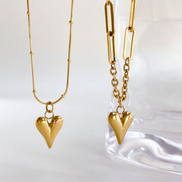 pendant necklaces elegant stainless steel heart shape necklace for women waterproof tarnish stacking chokers, Silver
pendant necklaces elegant stainless steel heart shape necklace for women waterproof tarnish stacking chokers, Silver