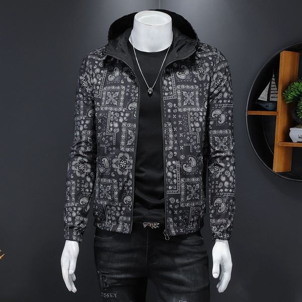 the fine fleece hoodies spring men's hooded double faced jacket fashion slim trend youth printed, Black
the fine fleece hoodies spring men's hooded double faced jacket fashion slim trend youth printed, Black
