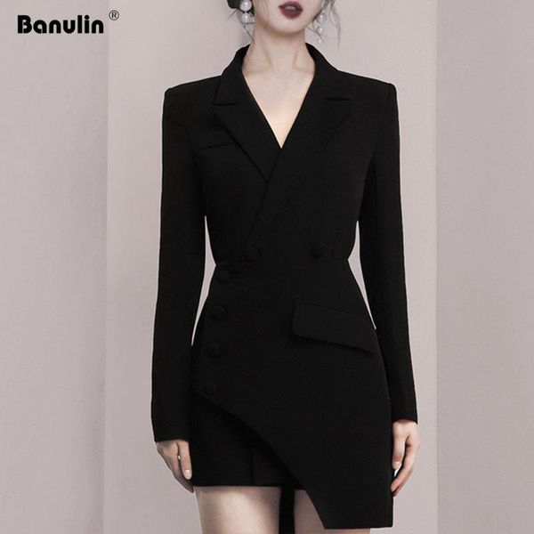 women's suits & blazers banulin 2021 fashion spring black single-breasted korea dress women notched asymmetry dresses ol formal busines, White;black
women's suits & blazers banulin 2021 fashion spring black single-breasted korea dress women notched asymmetry dresses ol formal busines, White;black