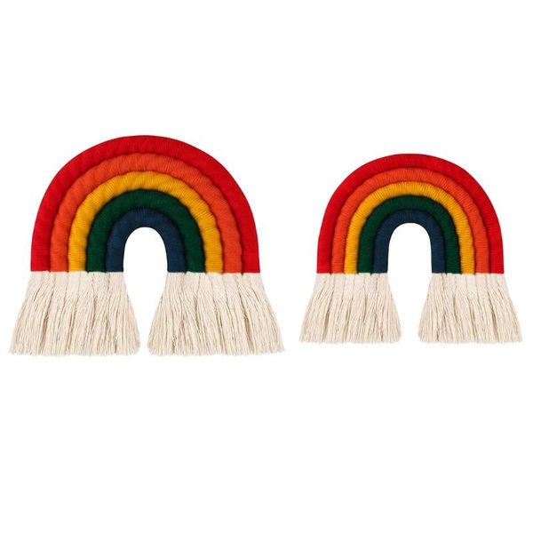 macrame handmade rainbow wall hanging home decoration bohemian woven cotton tapestry handicraft gift decorative objects & figurines
macrame handmade rainbow wall hanging home decoration bohemian woven cotton tapestry handicraft gift decorative objects & figurines