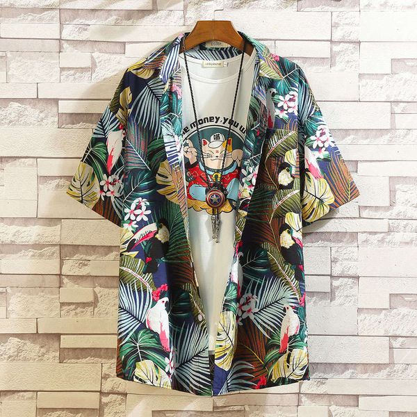 men's casual shirts shirthawaiian flower men's short sleeve summer plus size korean fashion loose couple shirt fat thin 8qj7, White;black
men's casual shirts shirthawaiian flower men's short sleeve summer plus size korean fashion loose couple shirt fat thin 8qj7, White;black