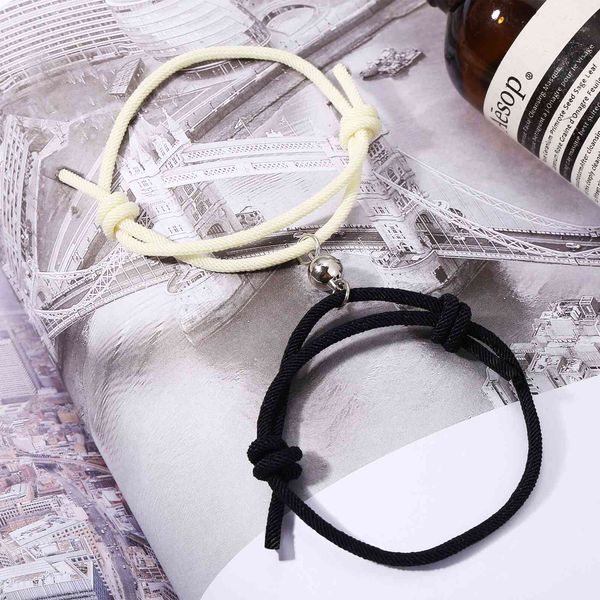 5265501 bracelet black and white rope alloy magnet mutual attraction couple bracelet hand rope, Silver
5265501 bracelet black and white rope alloy magnet mutual attraction couple bracelet hand rope, Silver