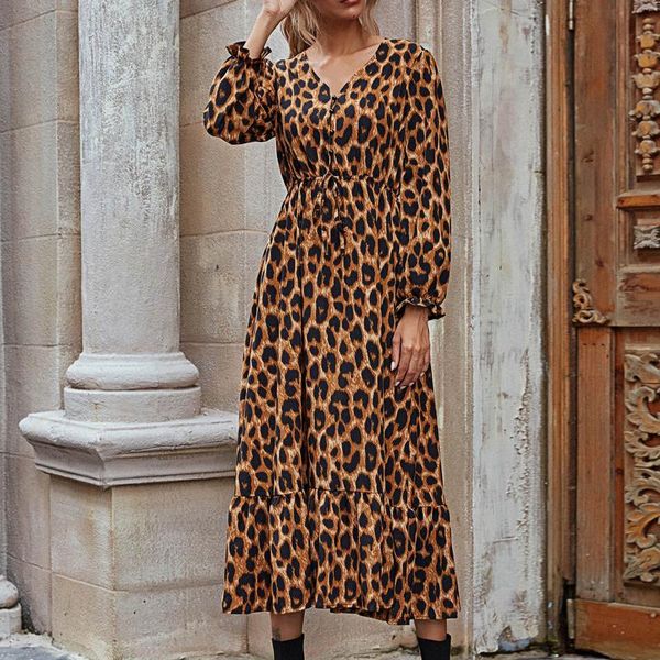 women's dress spring autumn fashion a line casual loose leopard printed v-neck button long sleeve mid-calf high waist g8# dresses, Black;gray
women's dress spring autumn fashion a line casual loose leopard printed v-neck button long sleeve mid-calf high waist g8# dresses, Black;gray