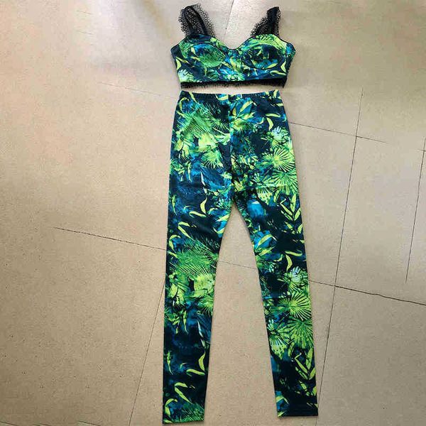 women's two piece pants boho summer women fashion vintage print pattern leggings+patchwork lace tank sets designer clothing tzfm, White
women's two piece pants boho summer women fashion vintage print pattern leggings+patchwork lace tank sets designer clothing tzfm, White