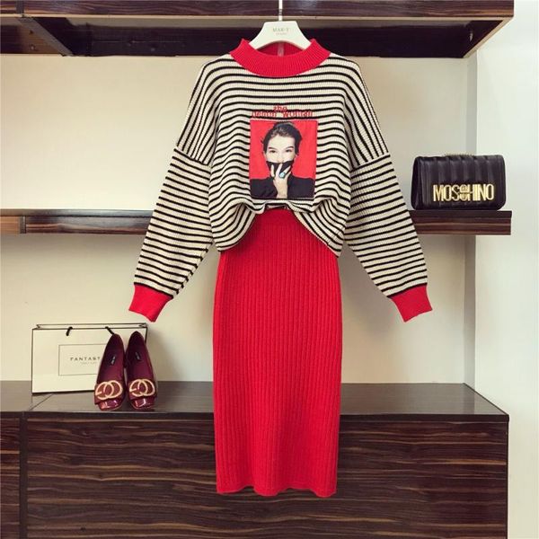 women's two piece pants amolapha women knitted striped character pattern jumper sweaters+slim skirts 2 pieces clothing set sui, White
women's two piece pants amolapha women knitted striped character pattern jumper sweaters+slim skirts 2 pieces clothing set sui, White